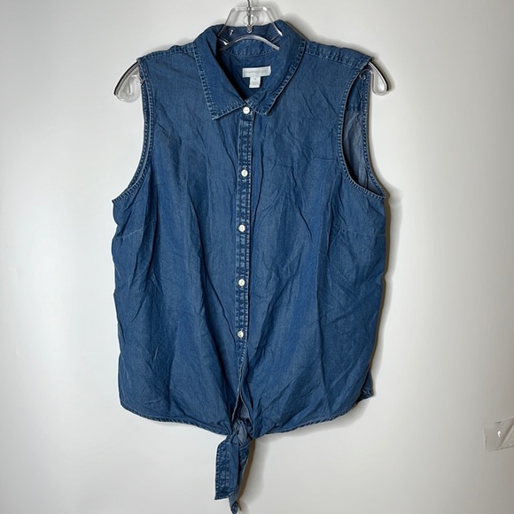 Charter Club Tops - NWT Charter Club Tie Hem Sleeveless Blue Top SIZE 14 PLUS SIZE NEW WITH TAGS